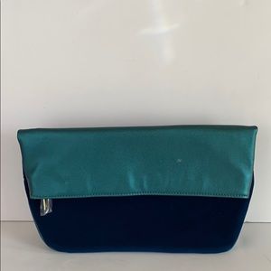 No7 blue two tone clutch makeup bag purse
